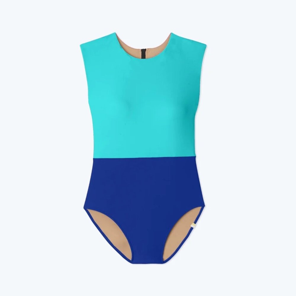 NWT Summersalt The Surf One Piece Color Block Two Toned Blue Swimsuit 16 - Picture 2 of 7